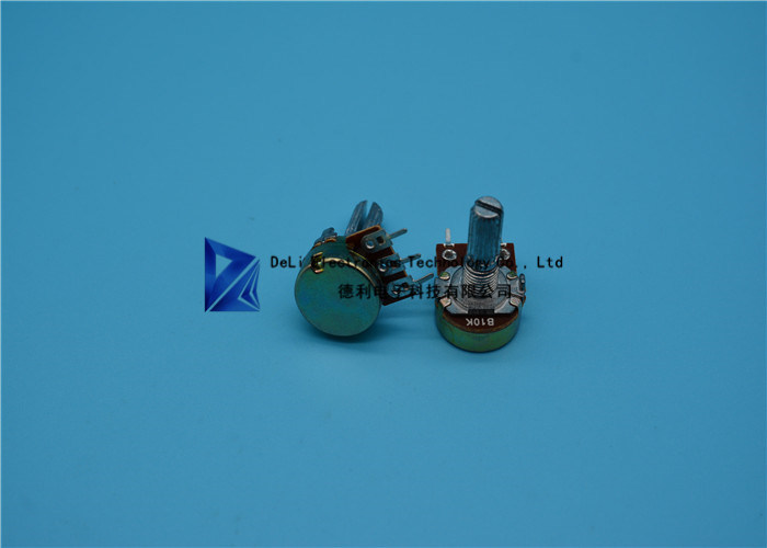 Potentiometer 10k Ohm Illuminated Push Button Switch Round Shape 200V 15mm Shaft Length