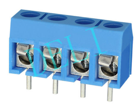 DL306-XX-5.0 Blue Plastic Brass Electrical Connector Blocks , Screw Down Terminal Block