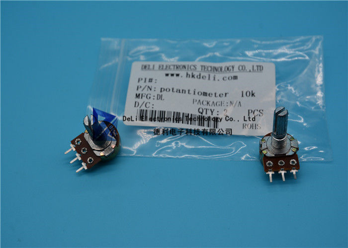 Potentiometer 10k Ohm Illuminated Push Button Switch Round Shape 200V 15mm Shaft Length