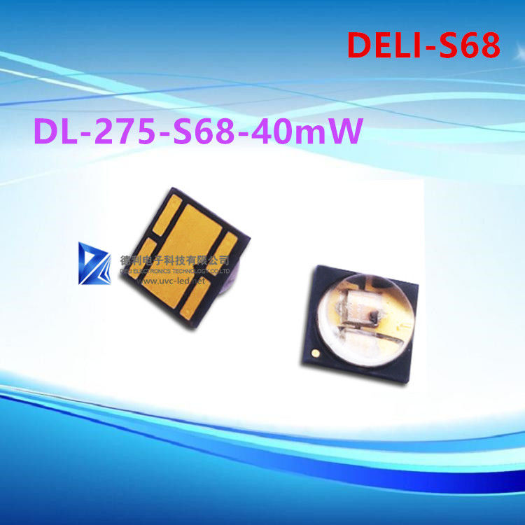 275NM 6.8V UVC LED Lamp Dual Chip DL-275-S68 40mW 90 Degree Luminescence